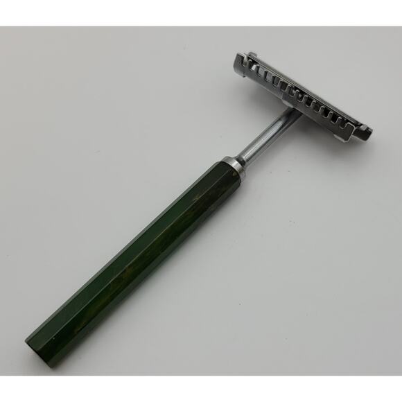 Vintage 1930s–1950s Keen Kutter Safety Razor Green Bakelite Handle Double Edge - Picture 14 of 16